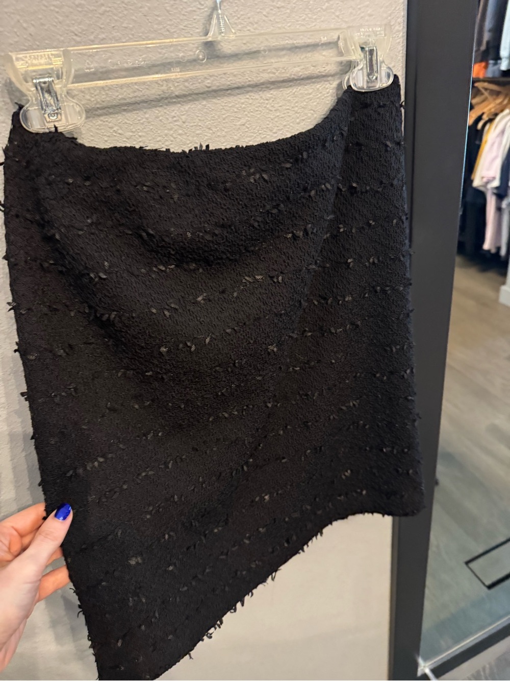90’s Y2K Designer Textured Chic Black Mini Skirt 🖤 - Picture 3 of 6